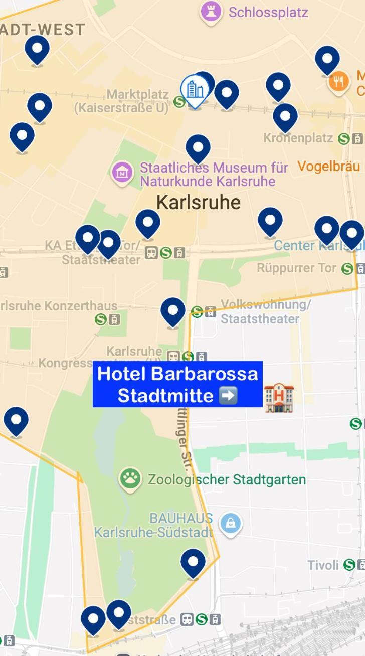 Hotel Barbarossa Karlsruhe Stadtmitte ภายนอก รูปภาพ